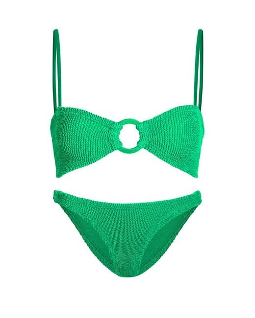 Hunza G Green Misty Crinkle Bikini