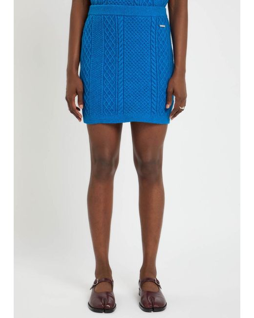J.W. Anderson Blue Cable-Knit Mini Skirt