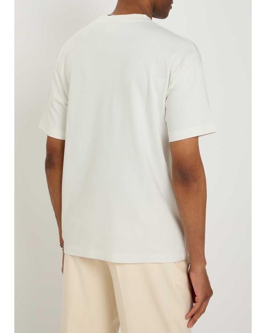 Drole de Monsieur Blue Slogan Palmiers Printed Cotton T-Shirt for men