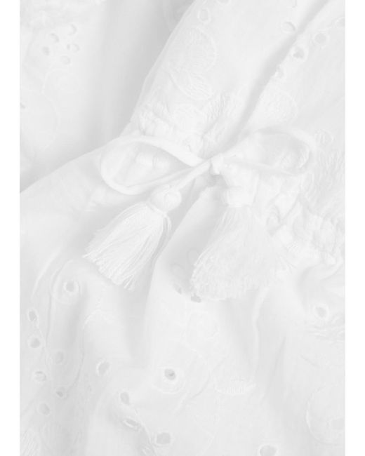 Melissa Odabash White May Embroidered Cotton Mini Dress