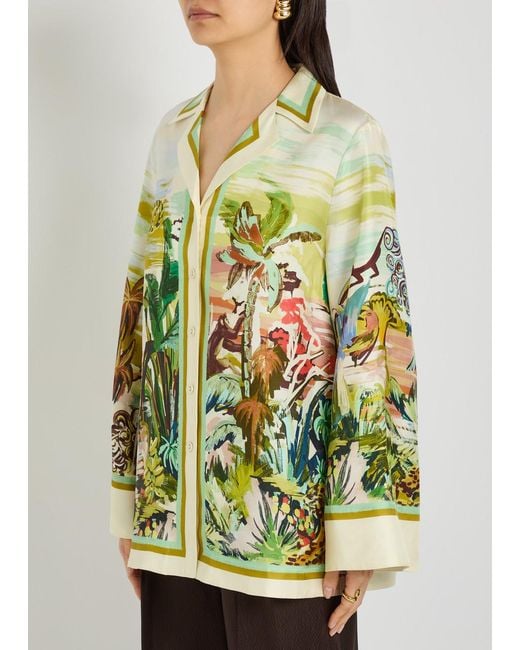 ALÉMAIS Multicolor Jungle Boogie Printed Silk Shirt