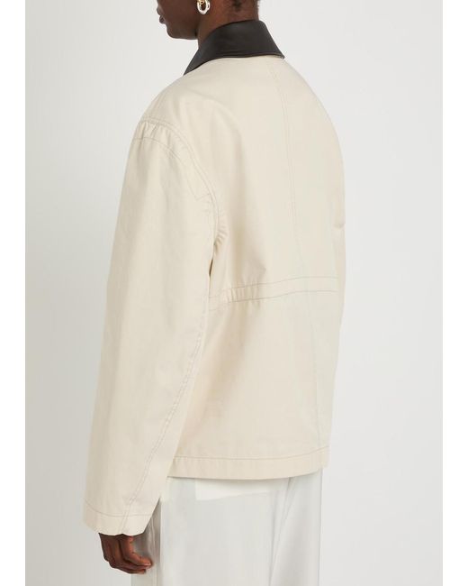 Lemaire Natural Leather Collar Cotton Jacket