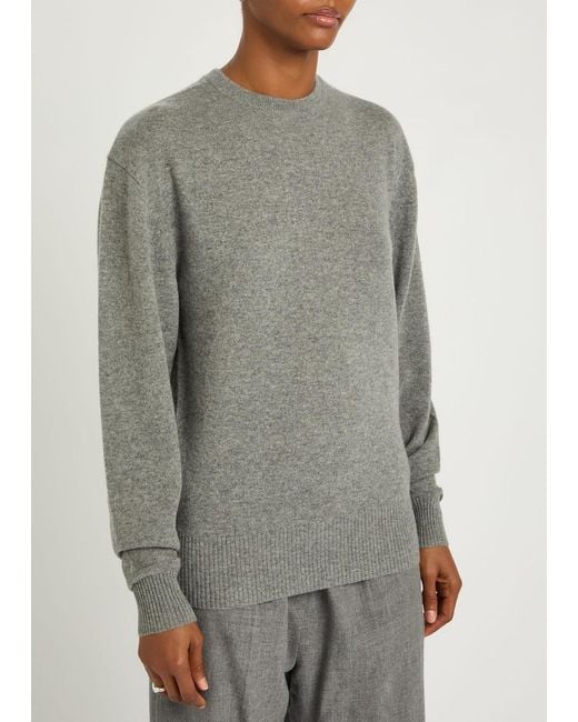 Totême  Gray Classic Crew-Neck Cashmere Jumper