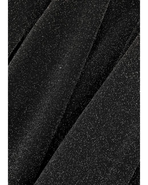 Sleeper Black Cosmos Feather-trimmed Metallic Pyjama Set