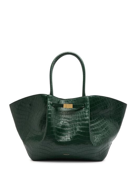 DeMellier London Green New York Crocodile-Effect Leather Tote