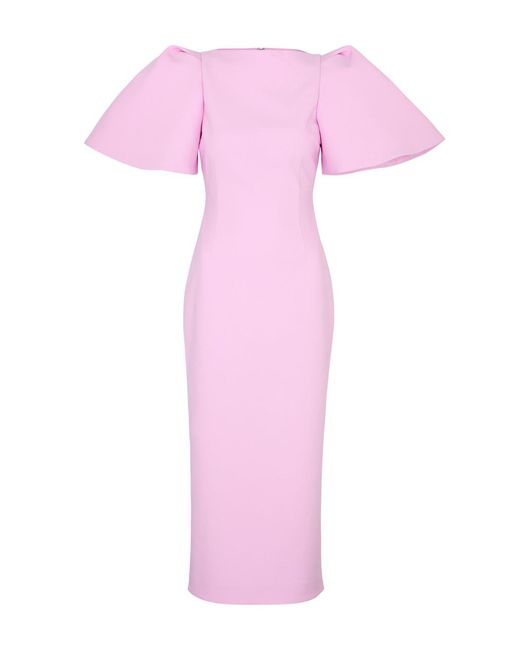 Solace London Pink Lora Crepe Midi Dress