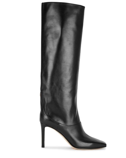 Jimmy Choo Womens Black Mahesa 85 Grained-leather Knee-high Boots 5.5