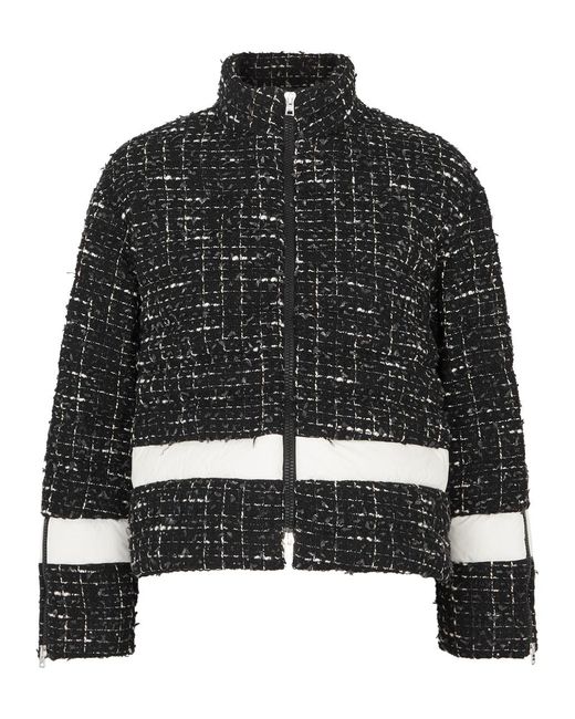 Herno Black Glam Quilted Tweed Jacket