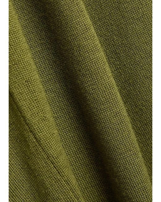 John Smedley Green Tapton Quarter-Zip Merino Wool Jumper for men
