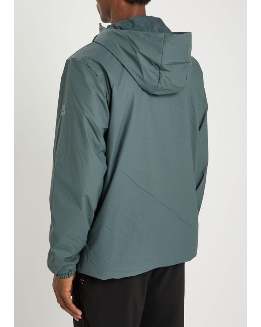 Rains Green Lohja Hooded Rubberised Jacket for men