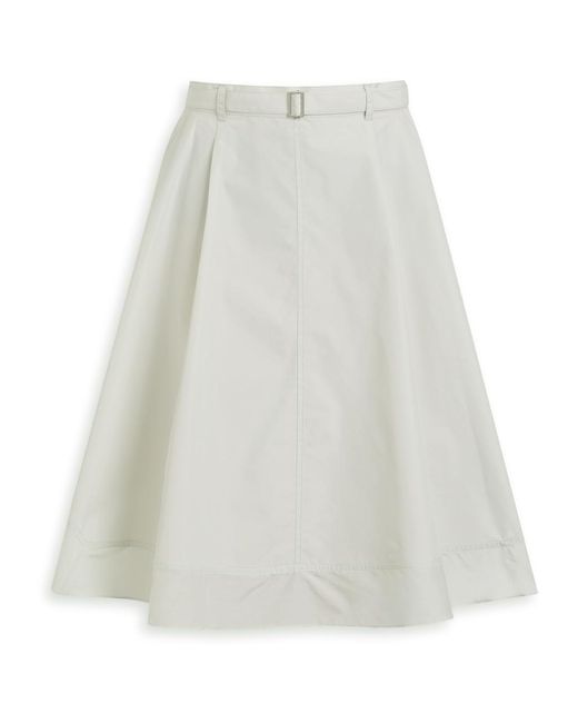 3.1 Phillip Lim White Flounce Cotton-Blend Midi Skirt
