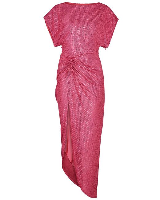 In the mood for love Pink Bercot Sequin Midi Dress