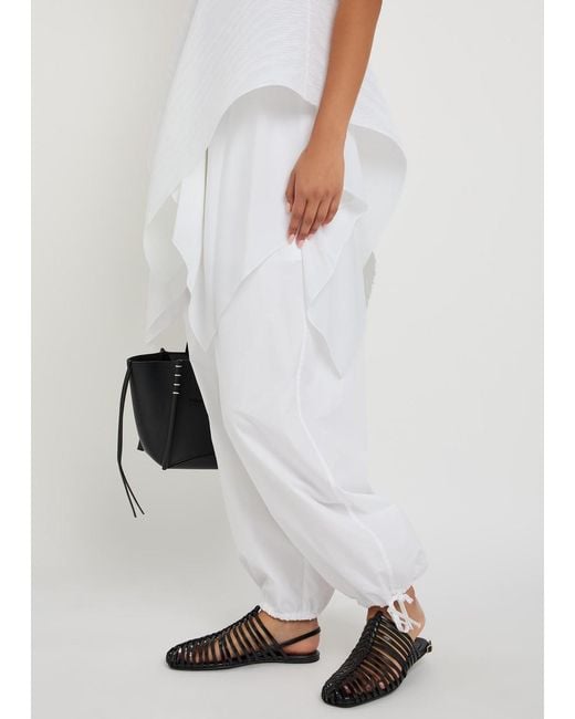 J.W. Anderson White Pleated Asymmetric Chiffon Top