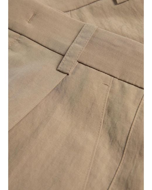 Vince Natural Pleated Wide-Leg Woven Trousers