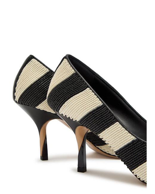 Jacquemus Black Les Escarpins Tourni 80 Striped Faux Raffia Pumps