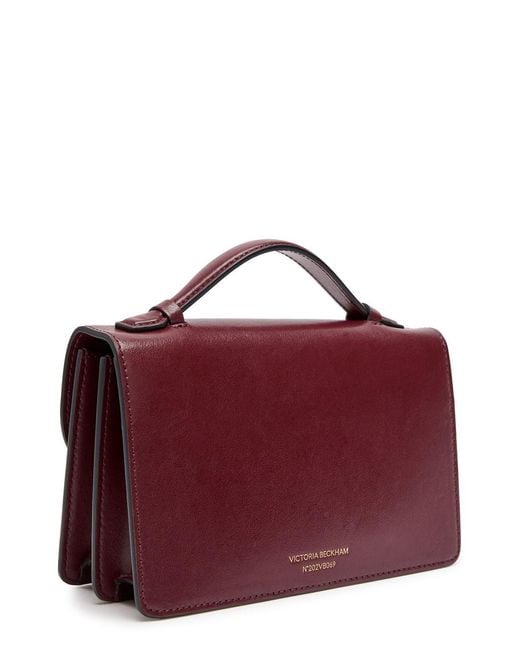 Victoria Beckham Purple Dorian Mini Grained-Leather Top Handle Bag