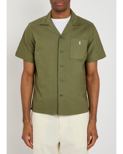 Polo Ralph Lauren Green Logo-Embroidered Cotton Shirt for men