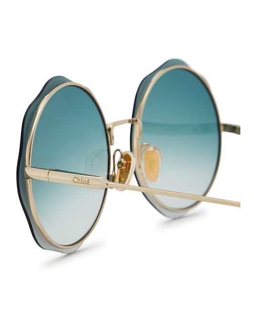 Chloé Blue Honoré Rimless Octagon-frame Sunglasses