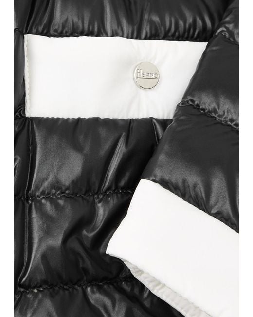 Herno Black Ultralight Quilted Shell Coat