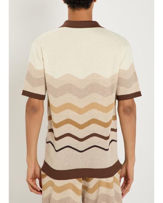 Sandbanks Natural Gradient Pattern Knit Cotton Shirt for men