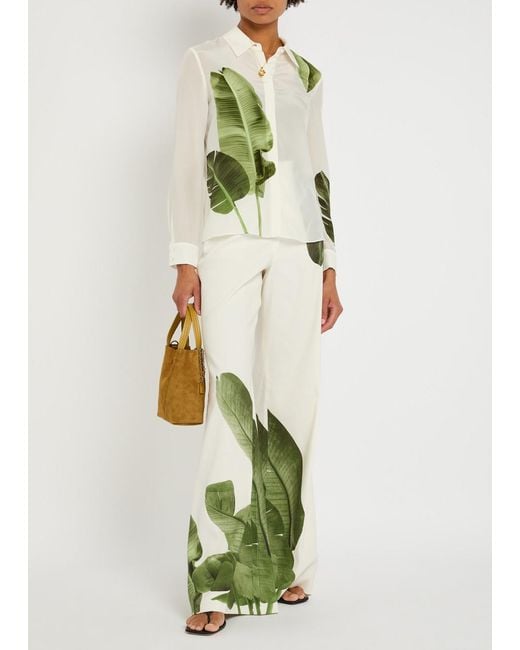 Alice + Olivia Green Willa Silk Blouse