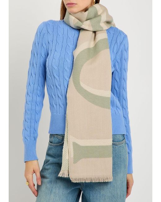 Loewe Natural Logo Wool And Cashmere-Blend Scarf