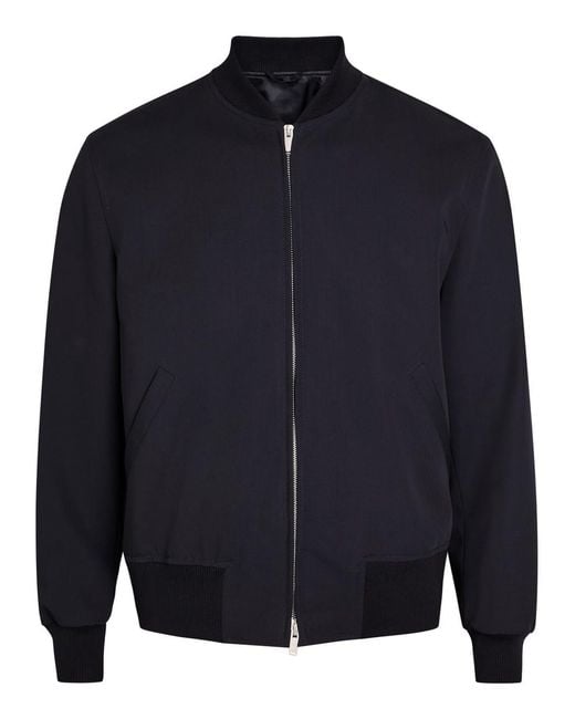Lardini Blue Wool Bomber Jacket for men