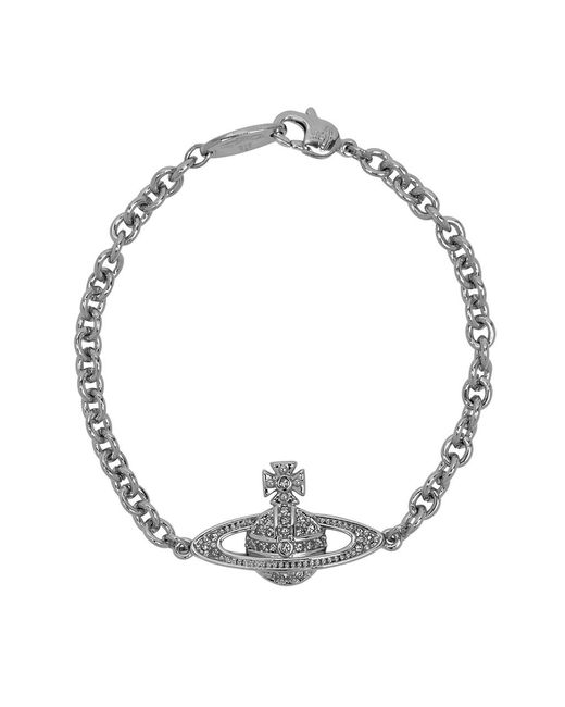 Vivienne Westwood White Mini Bas Relief Orb Bracelet for men
