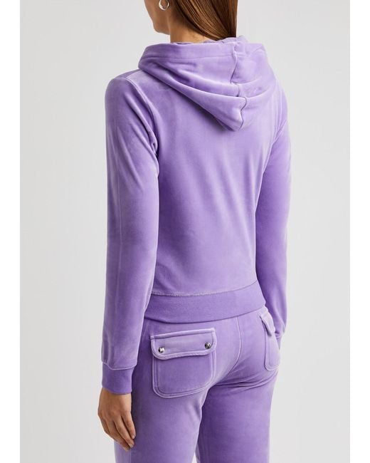 Juicy Couture Purple Robertson Hooded Velour Sweatshirt