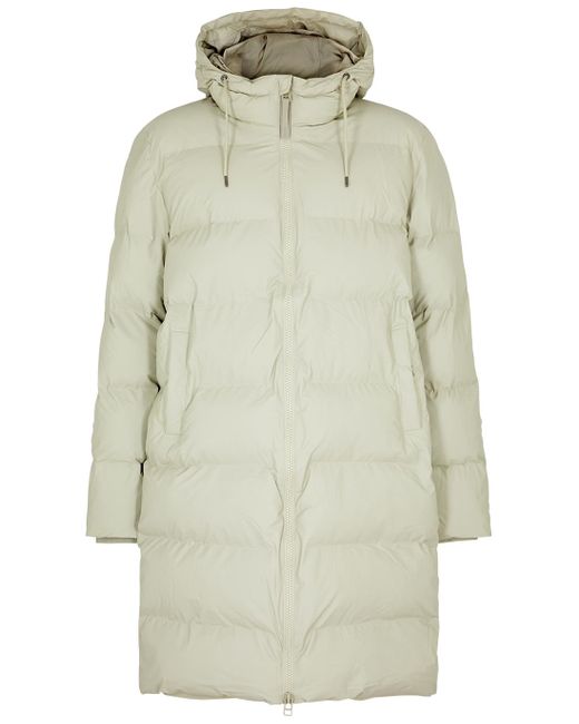 Rains Synthetic Quilted Rubberised Shell Coat in Light Grey (White) for ...
