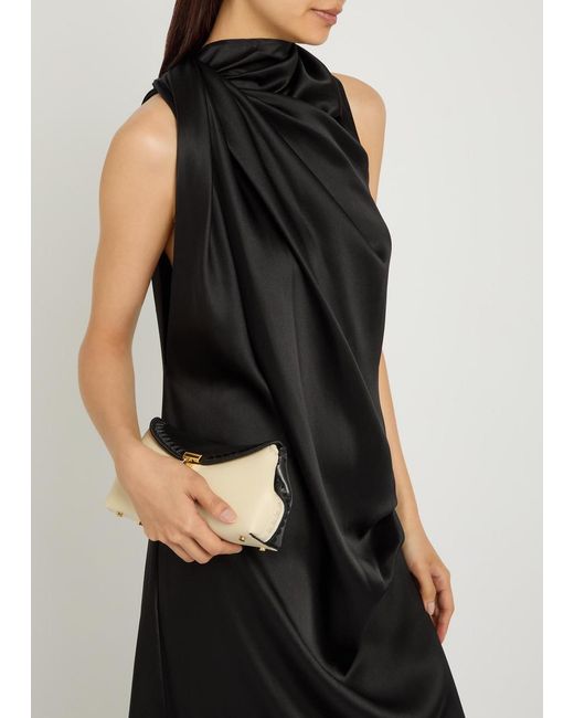 Heirlome Black Kate Draped Silk Midi Dress