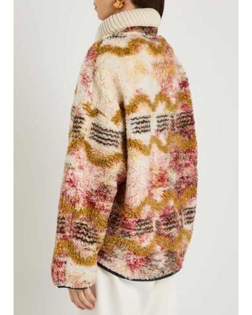 Isabel Marant Multicolor Marner Patterned Fleece Coat