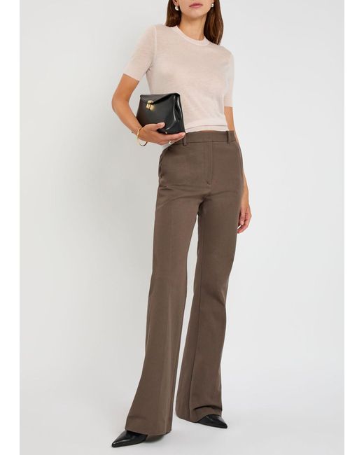 Joseph Brown Tafira Flared-Leg Stretch-Twill Trousers