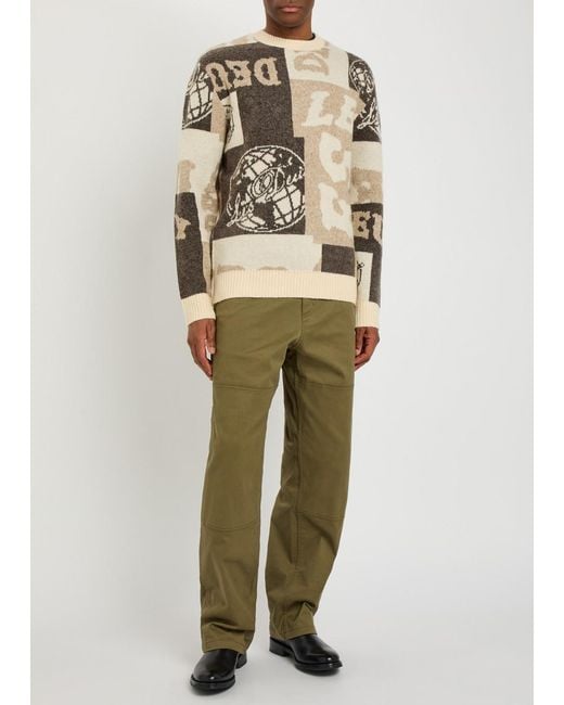 Les Deux Multicolor Globe Jacquard Knit Jumper for men
