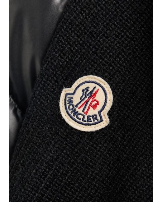 Moncler Black Quilted Wool Jacket for men