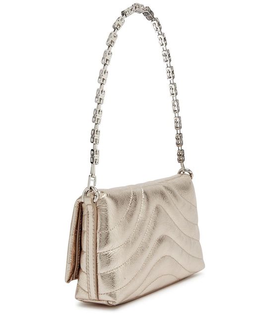 Givenchy Gray 4g Quilted Metallic Leather Shoulder Bag