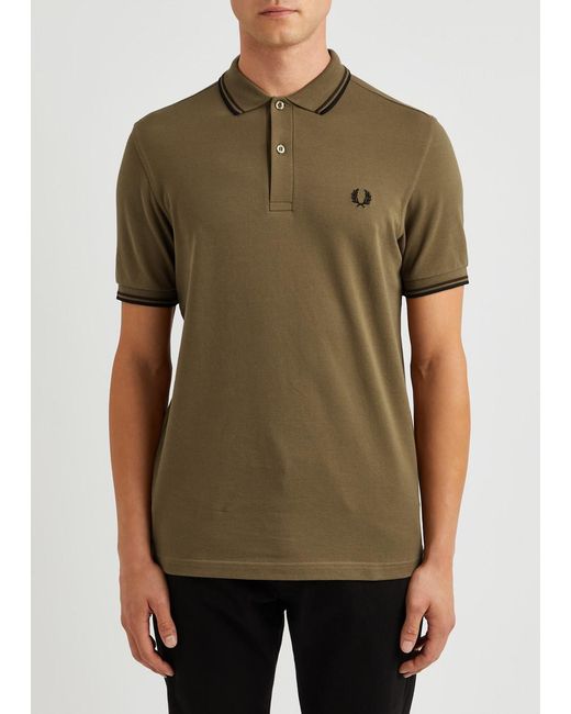 Fred Perry Green Logo-embroidered Cotton Sweatshirt for men