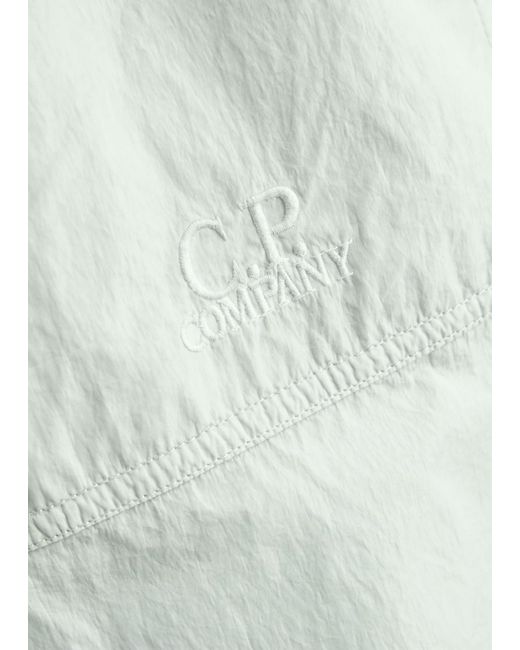 C P Company Green Logo-Embroidered Shell Overshirt for men