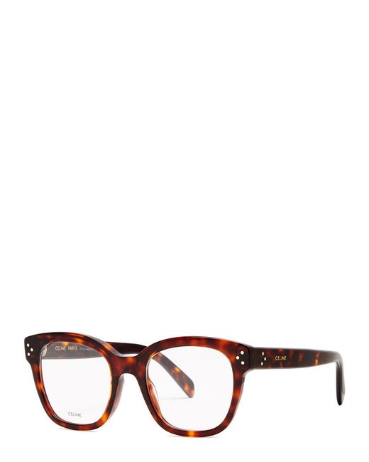 Céline Brown Square-Frame Optical Glasses, Glasses, Can Be Fitted With Prescription Lenses, Designer-Engraved Arm