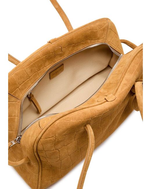 Jacquemus Natural Le Turismo Crocodile-Effect Suede Shoulder Bag