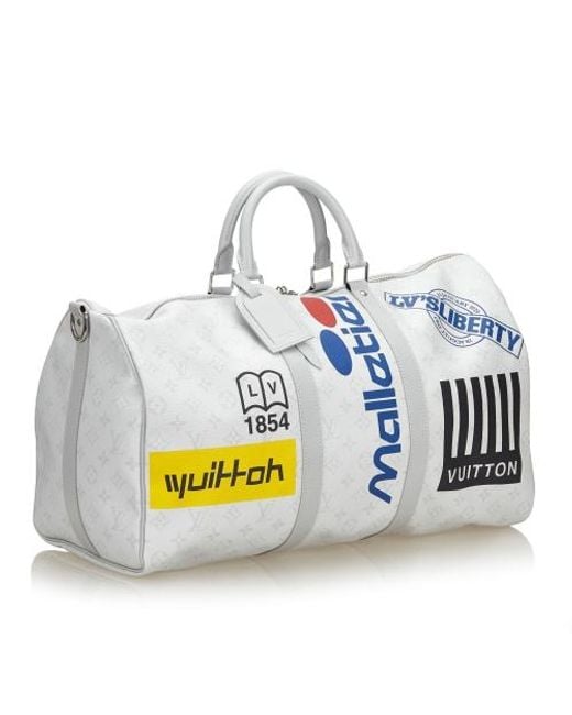 Keepall travel bag Louis Vuitton White in Plastic - 35301744