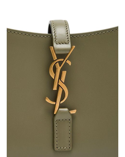 Saint Laurent Green Le 5 À 7 Mini Leather Top Handle Bag