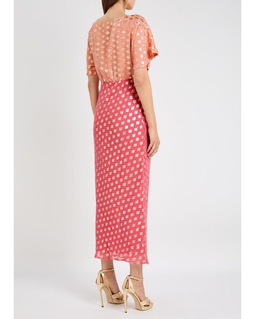 Never Fully Dressed Tilly Embroidered Chiffon Midi Dress