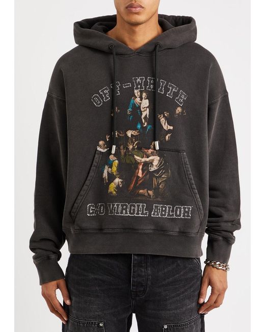 Off-White c/o Virgil Abloh Black Mary Skate Hooded Cotton Sweatshirt for men