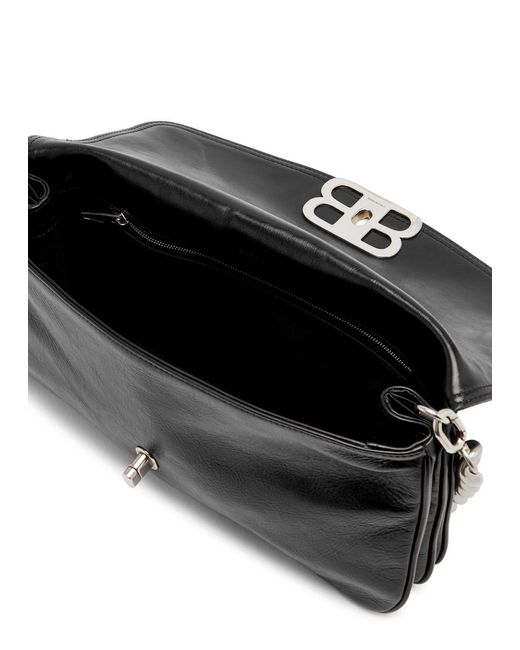 Balenciaga Black Soft Flap Medium Shoulder Bag