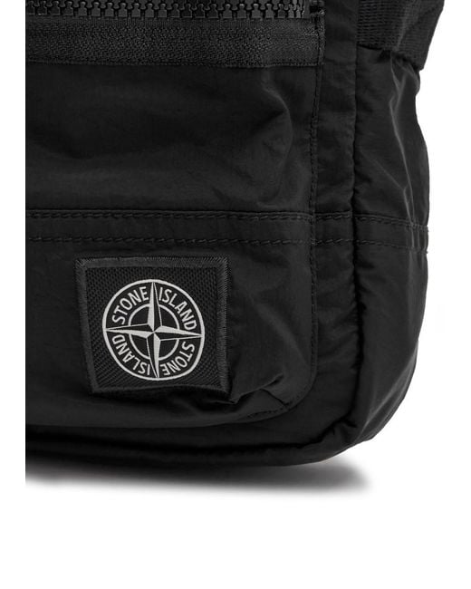 Stone Island Black Logo-Appliquéd Nylon Pouch Bag for men