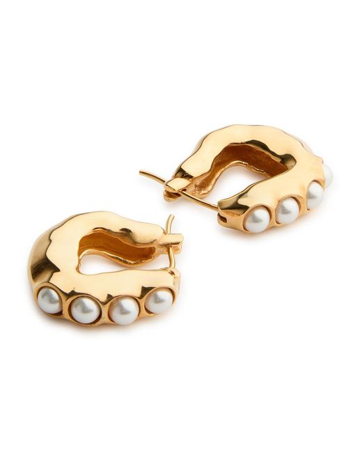 Joanna Laura Constantine Metallic Wave 18Kt-Plated Hoop Earrings