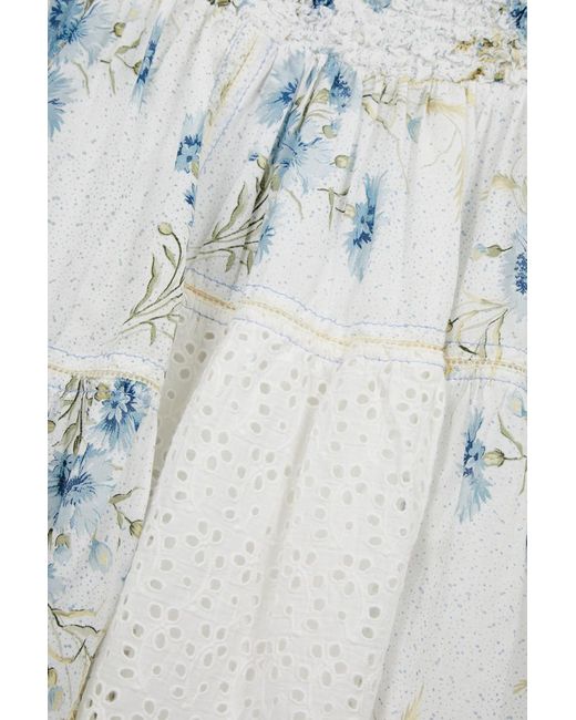 byTiMo White Patchwork Cotton-Blend Mini Dress