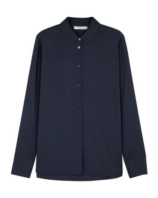 Vince Blue Stretch-silk Shirt