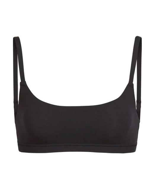 Skims Black Stretch-Jersey Scoop Bralette